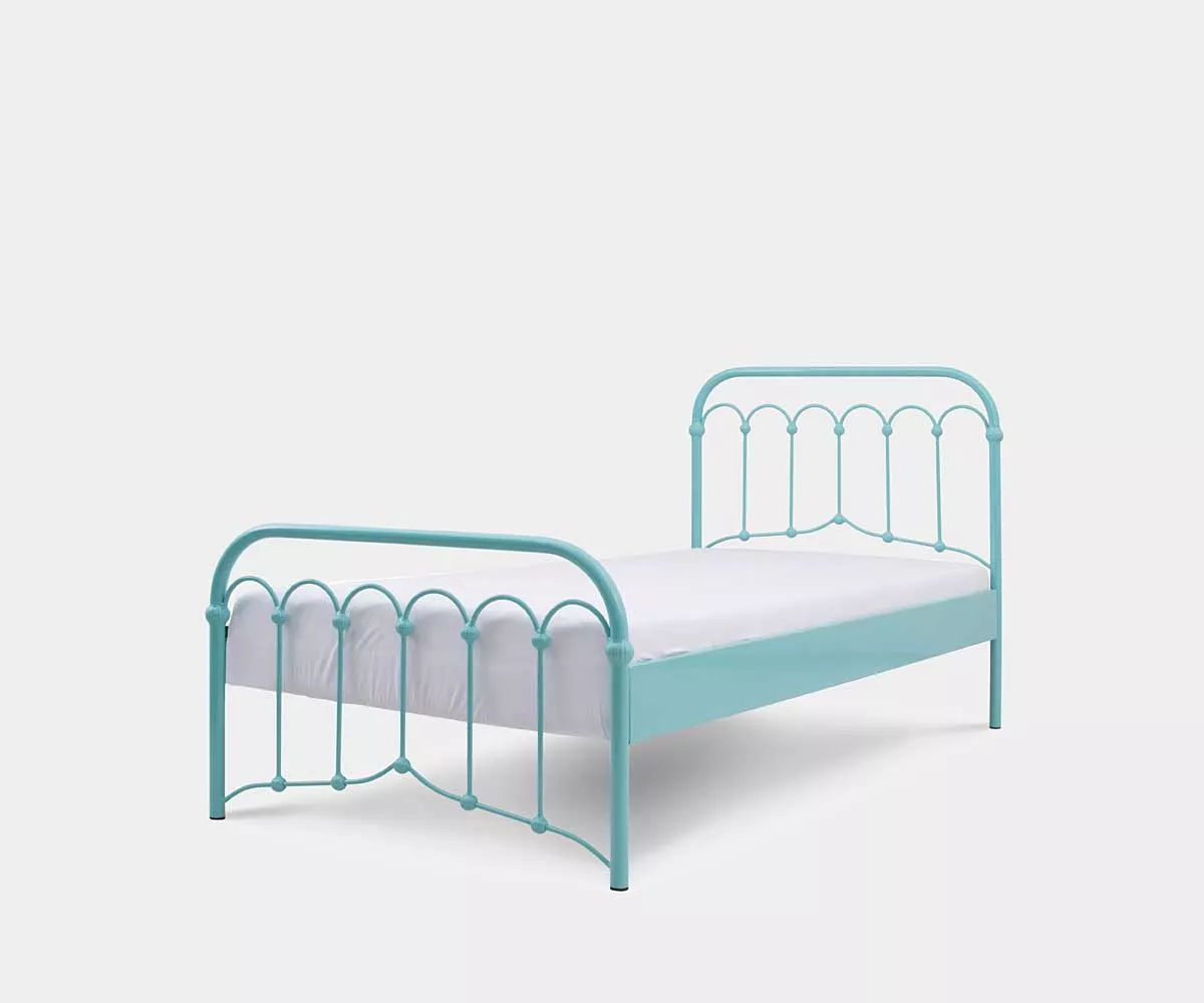 Avia Metallbett vintage Türkis Metallbett als Einzelbett Türkis in Vintage Stil