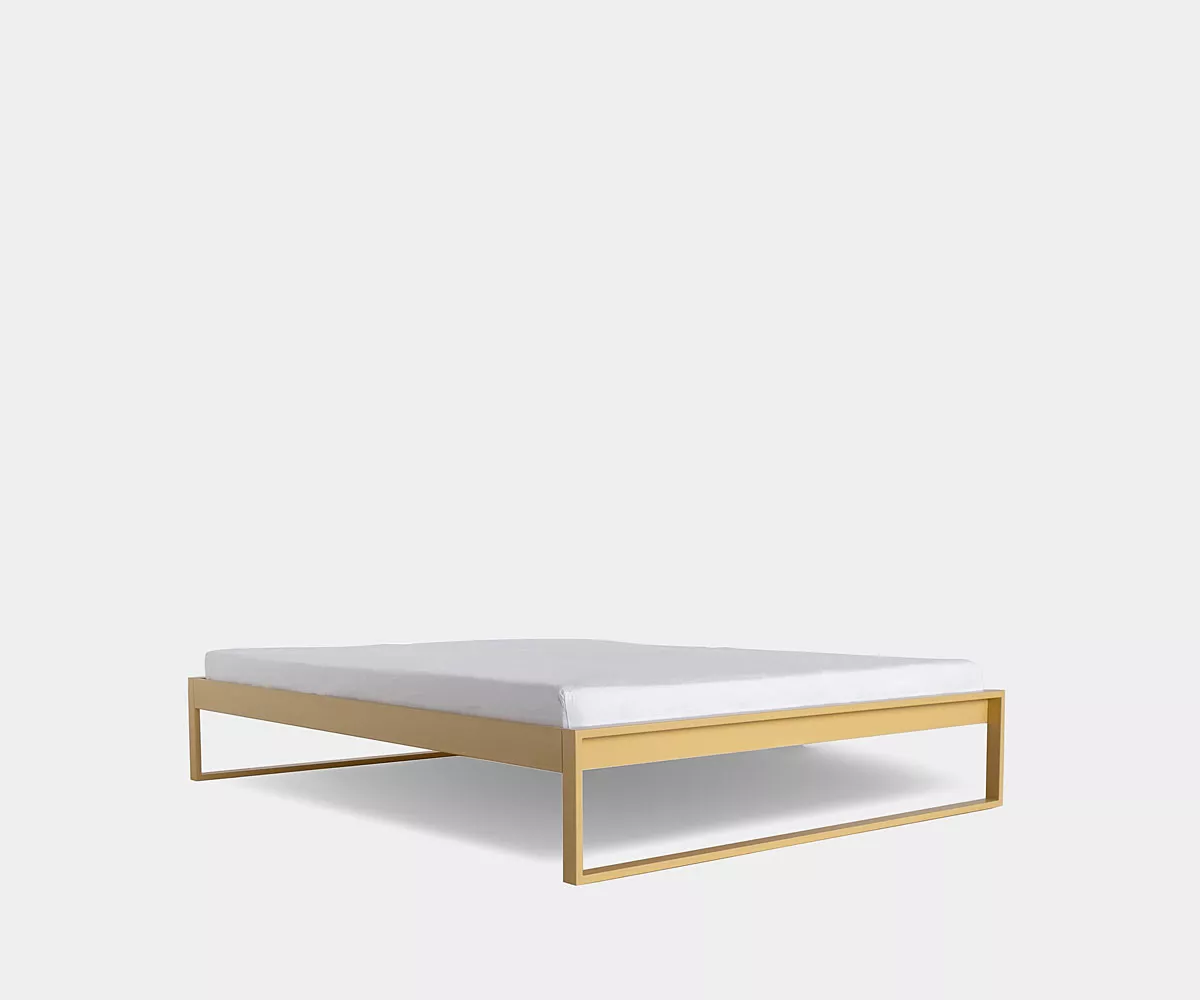 SORS Metallbett ohne Kopfteilin Beige Metallbett in Beige ohne Kopfteil - Seitenansicht