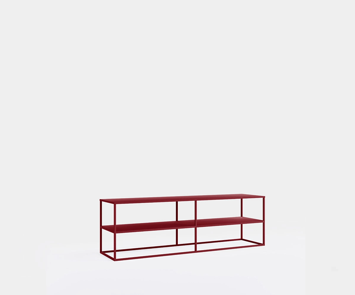 TV Tisch aus Metall 160 cm Burgund