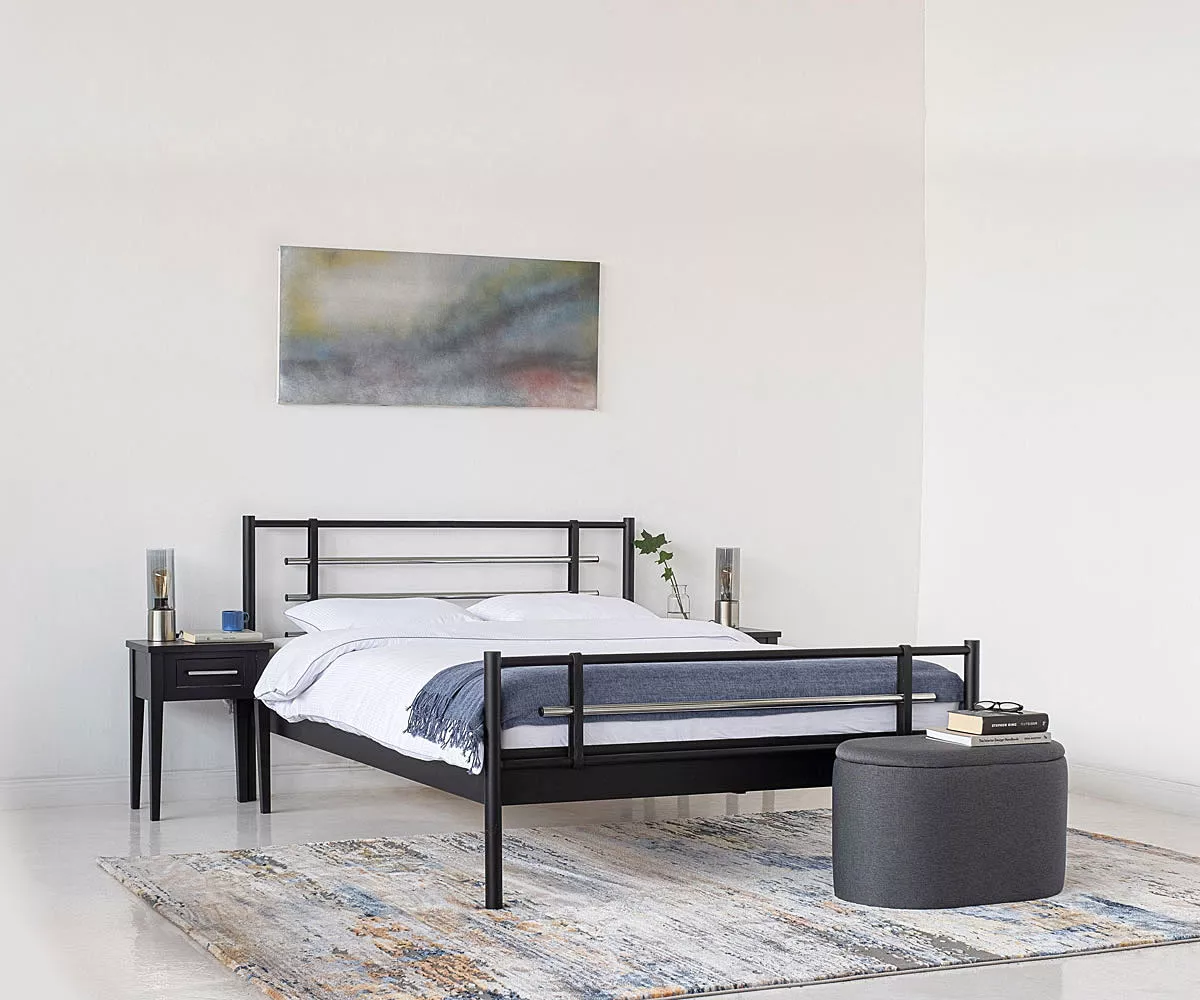 AS Metallbett in Schwarz Metallbett modern in Schwarz