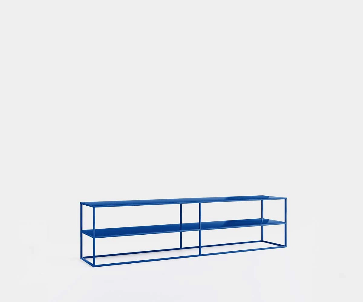 Offenes Fernsehregal aus Metall 200 cm Dunkelblau