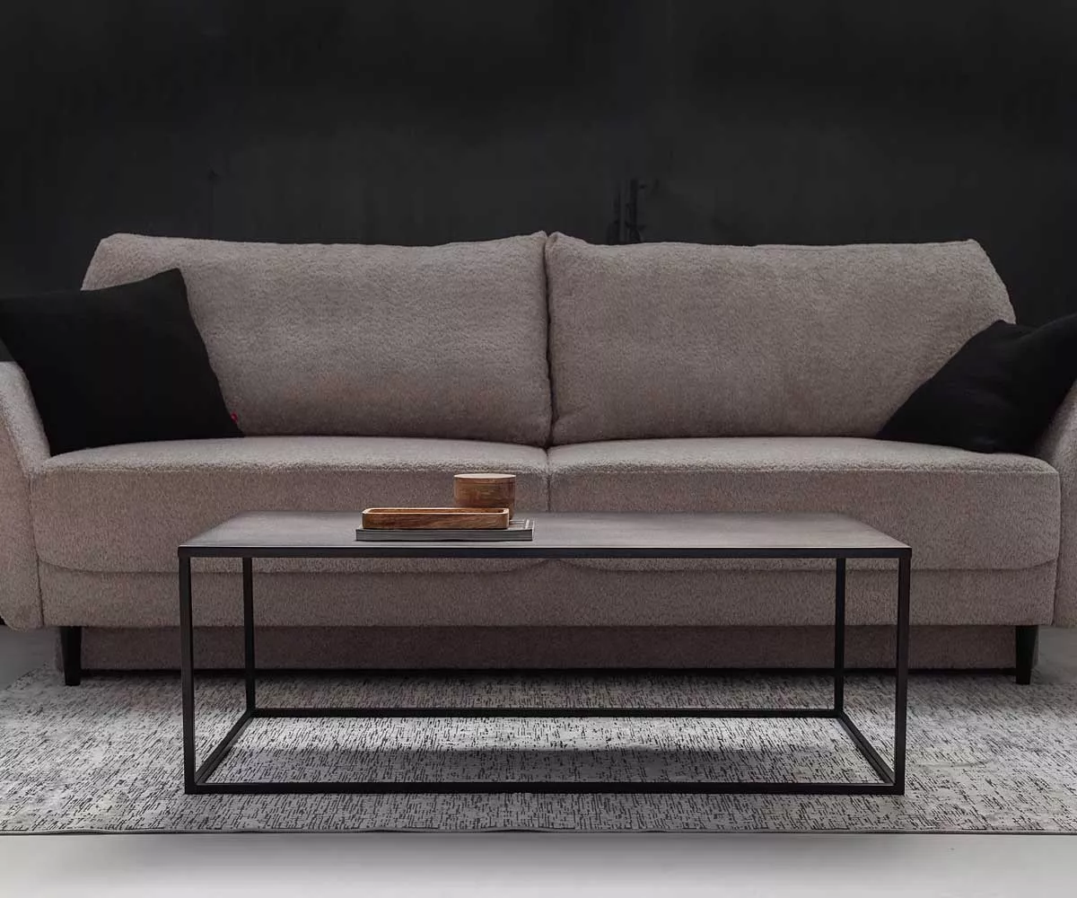 Simplex Couchtisch Schwarz Minimalistisches Couchtisch aus Metall in der Farbe Schwarz