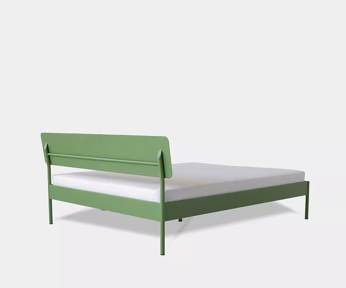 ATROX Metallbett hinten Bett aus Metall in Grün komplett aus Metall gefertigt
