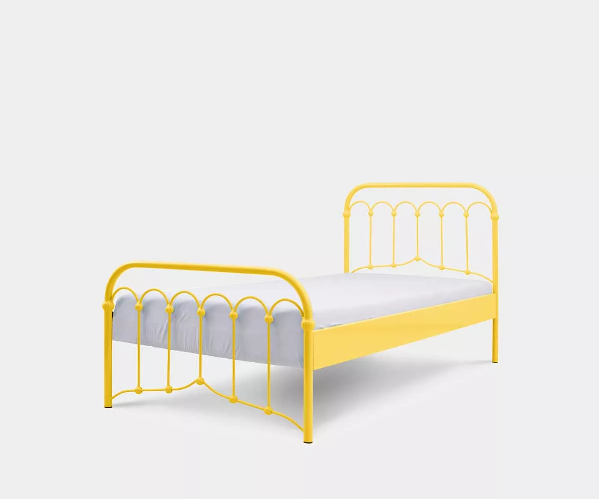 Avia Metallbett vintage Gelb Metallbett als Einzelbett Gelb in Vintage Stil