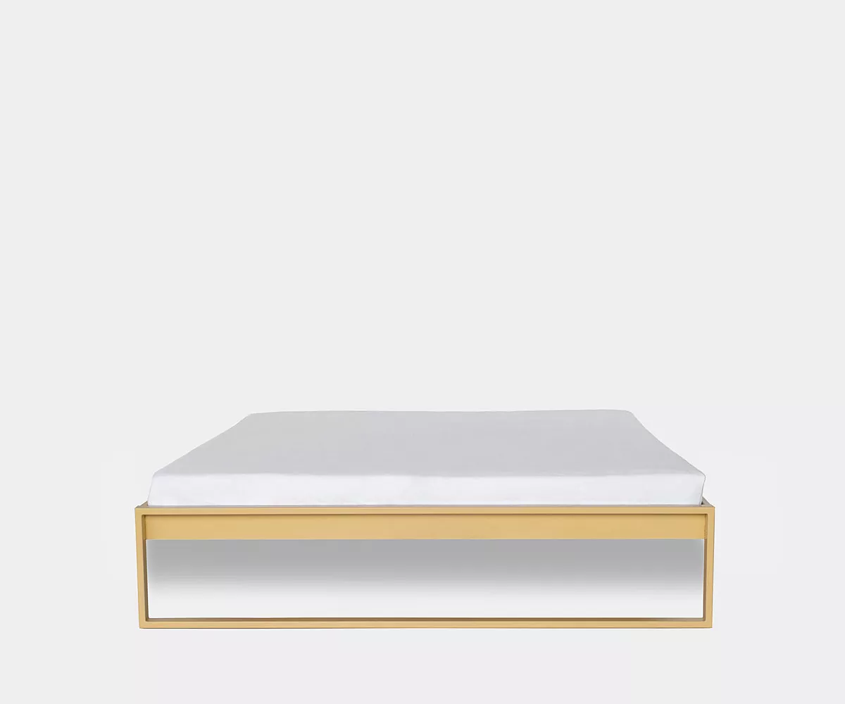 SORS Metallbett in Beige Bett ohne Kopfteil modern in Beige