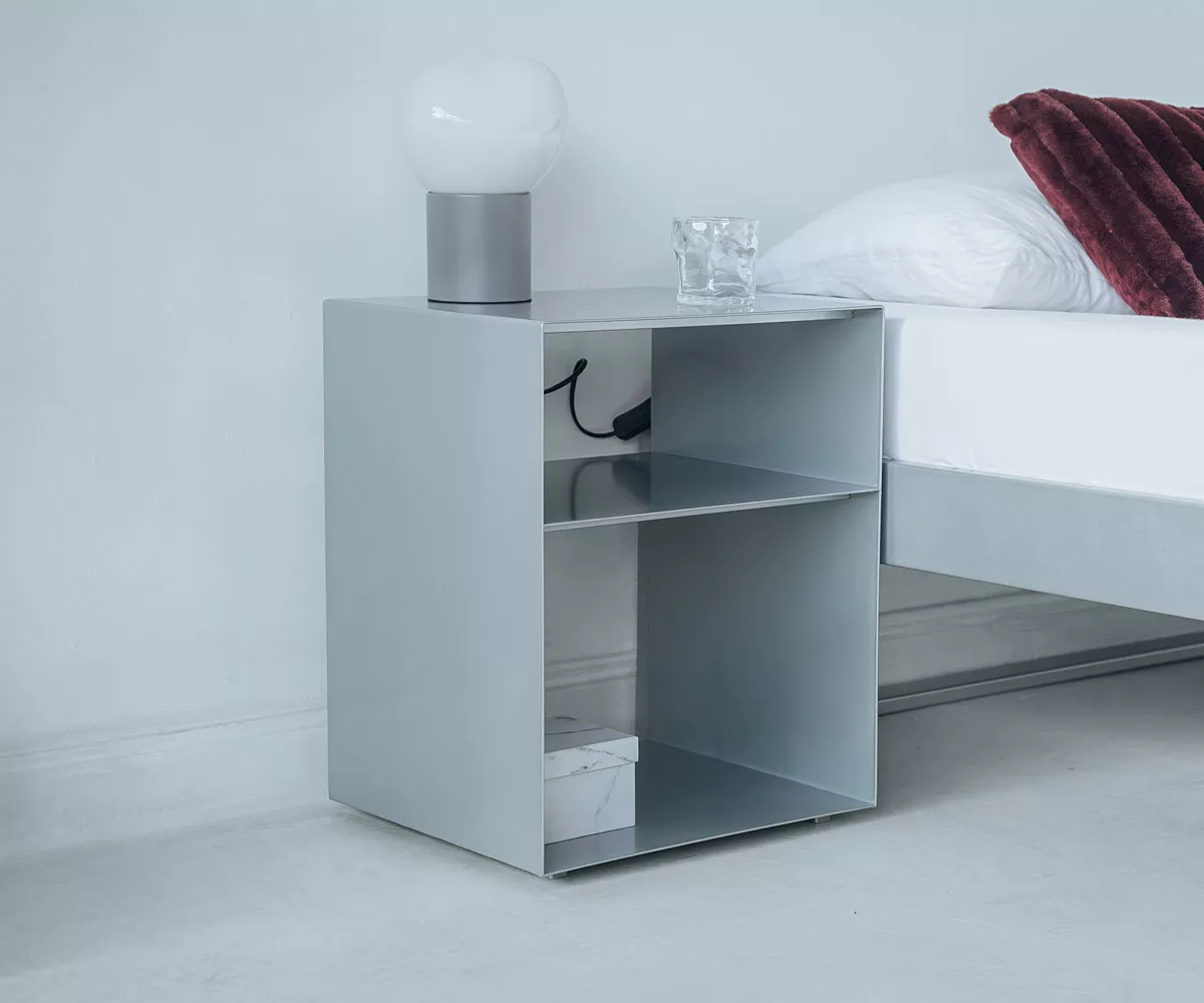 Lanx Nachttisch Nachttisch aus Metall Silber