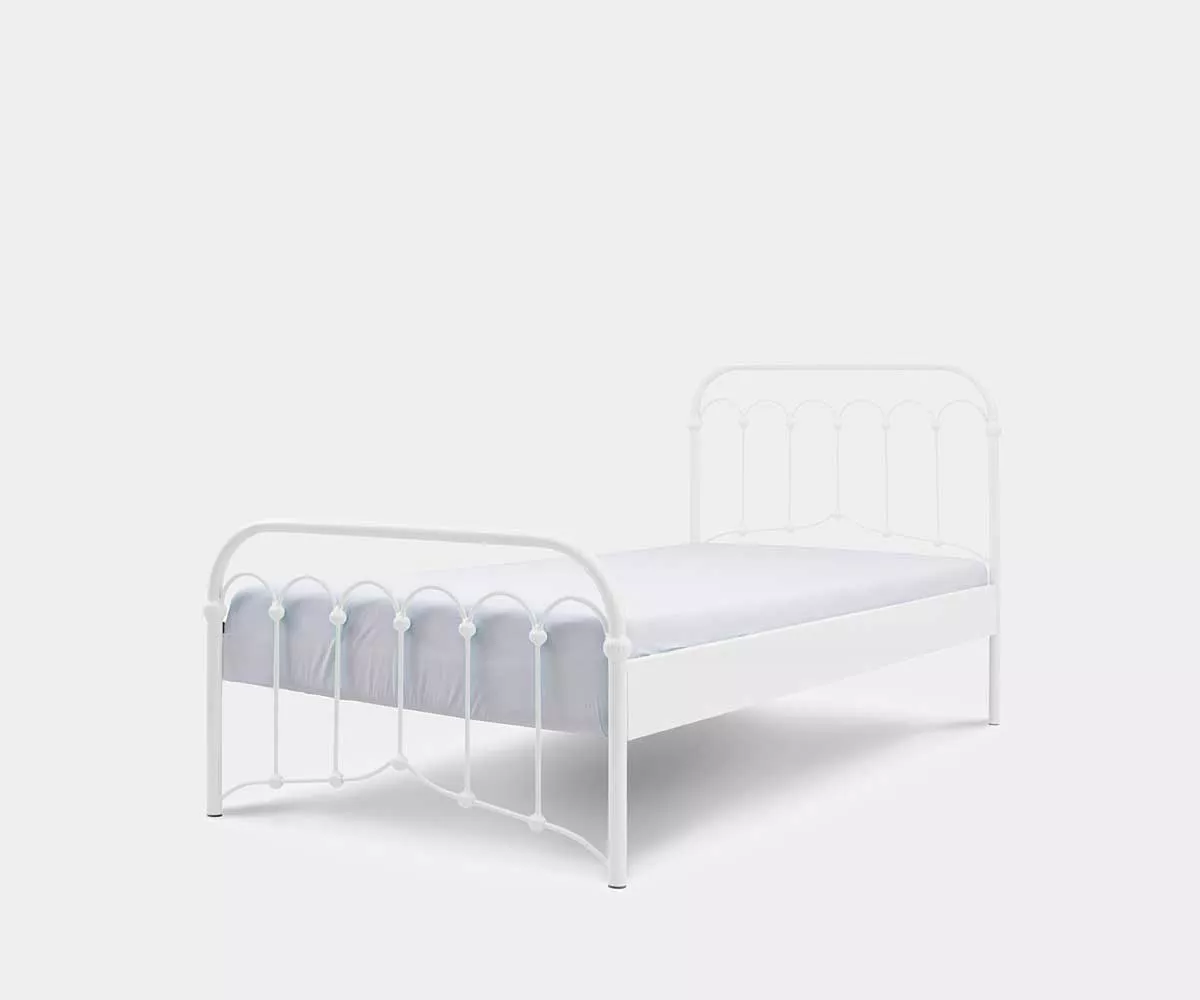 Avia Metallbett vintage Weiß Metallbett als Einzelbett Weiß in Vintage Stil